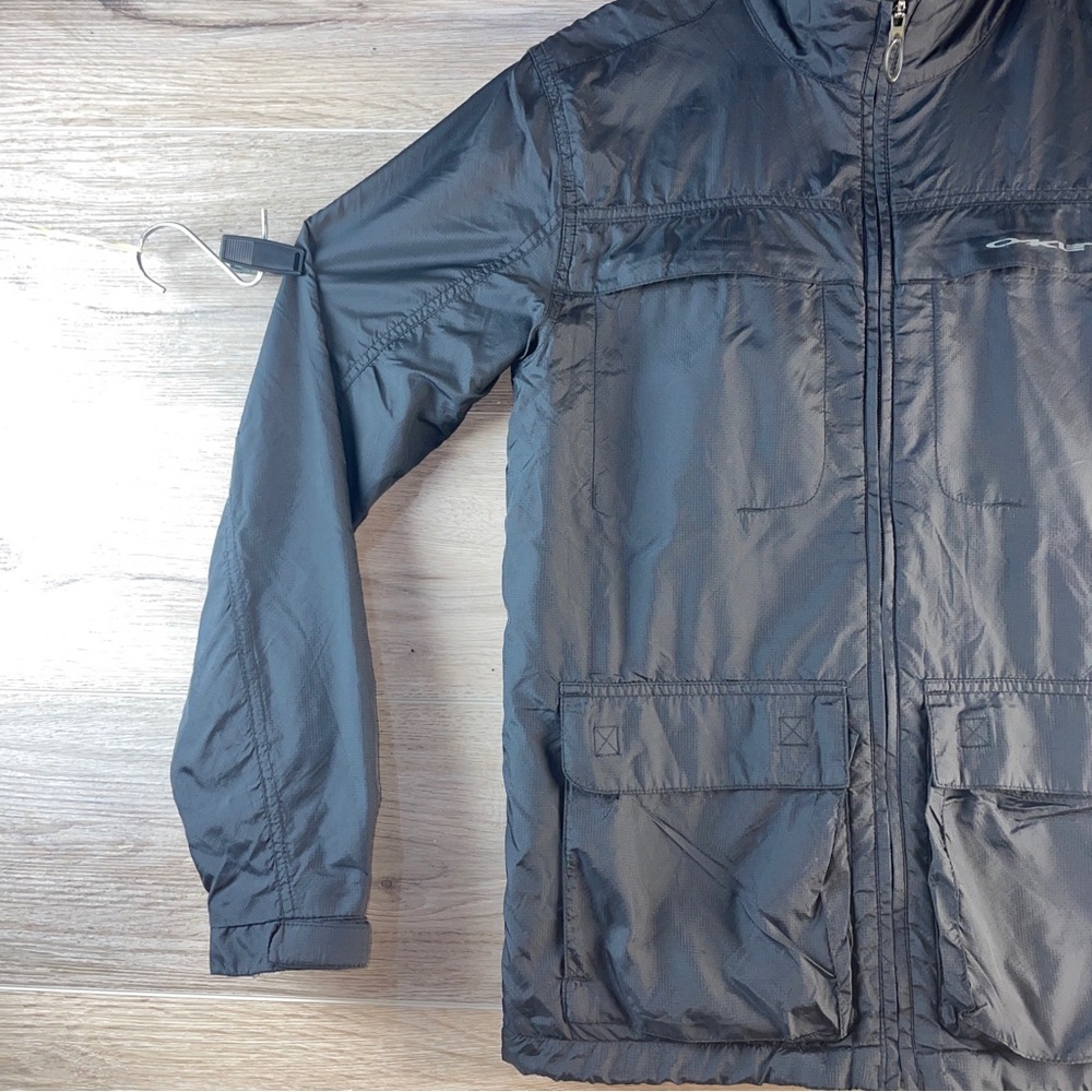 Vintage Oakley Black Windbreaker Field Jacket Mens Small Lined Utility Pockets - Picture 3 of 10